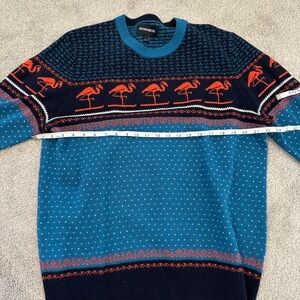Bonobos Blue and Red Flamingo Sweater